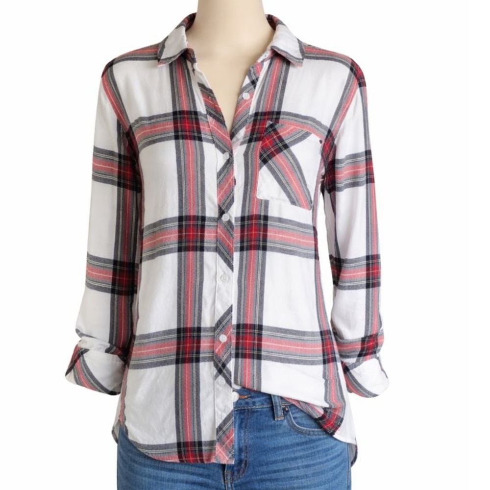 Rails Hunter White, Red, Green, Blue Plaid Button Down Shirt